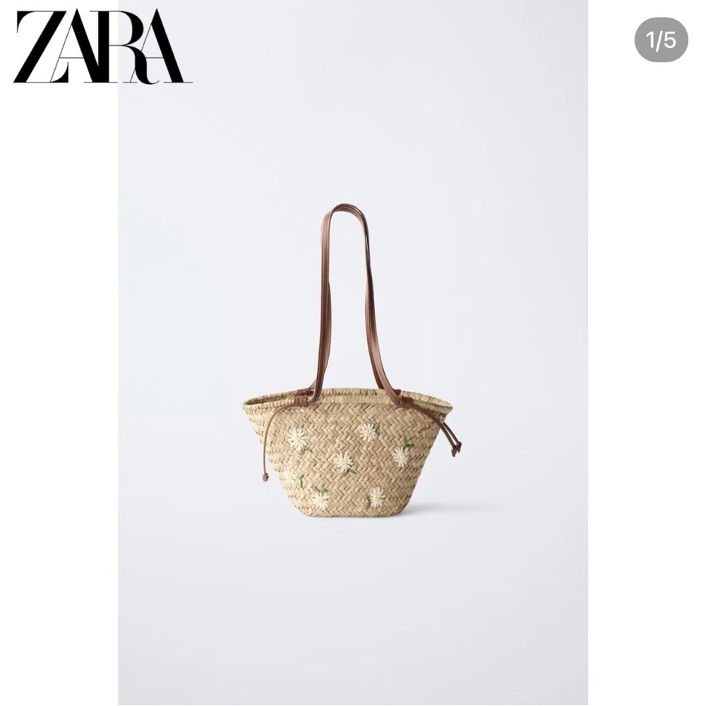 Zara daisy Straw rattan Bag